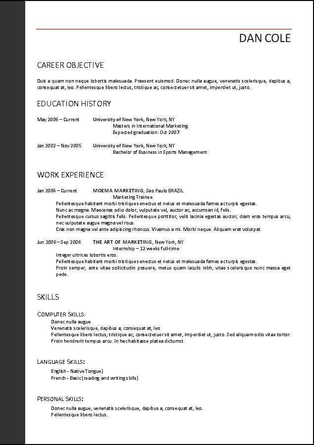 Free resume template 2023