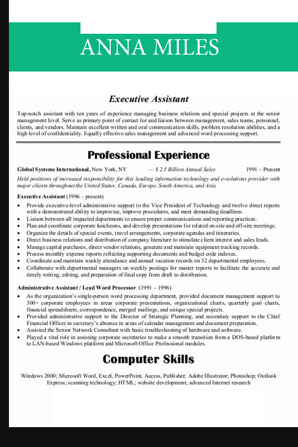 Administrative assistant CV examples 2023