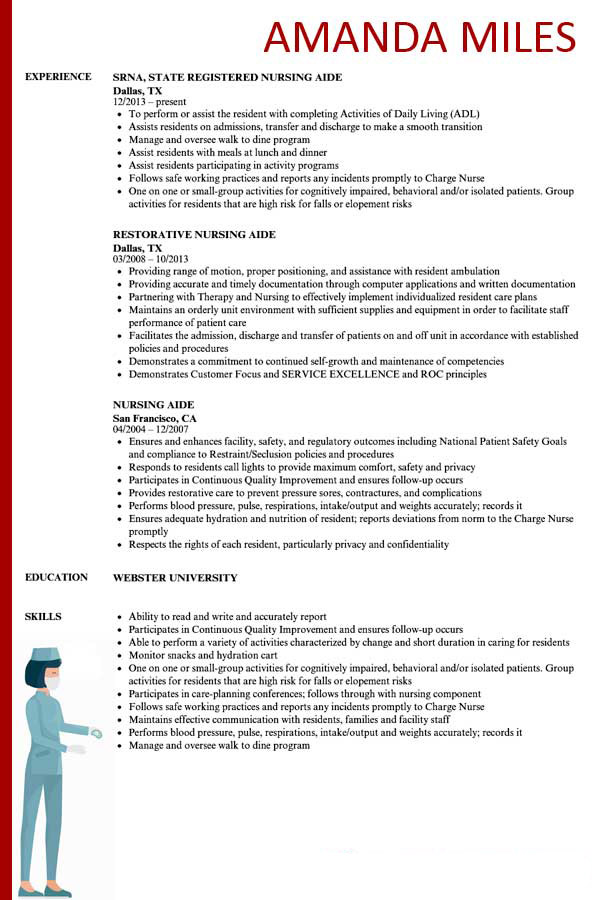 Nurce Assistant 2023 resume template