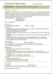 Taxi driver resume template 2023