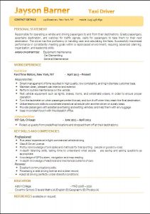Taxi driver resume template 2023