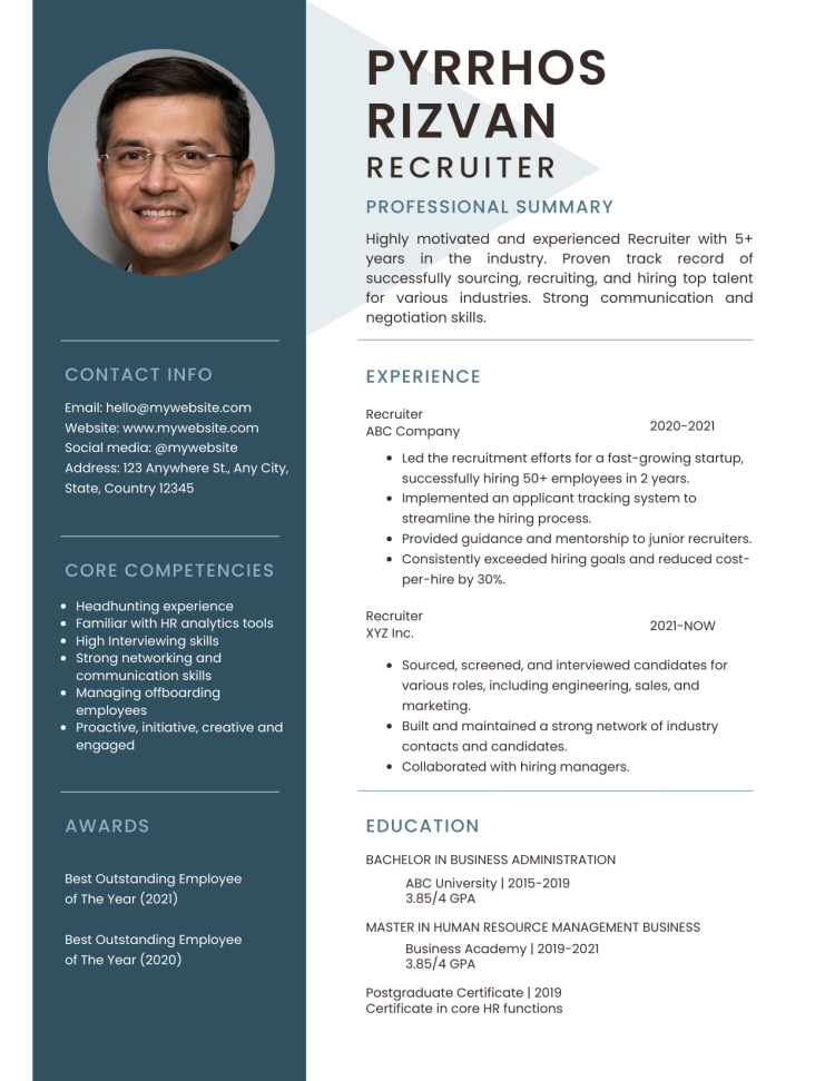 recruiter resume template
