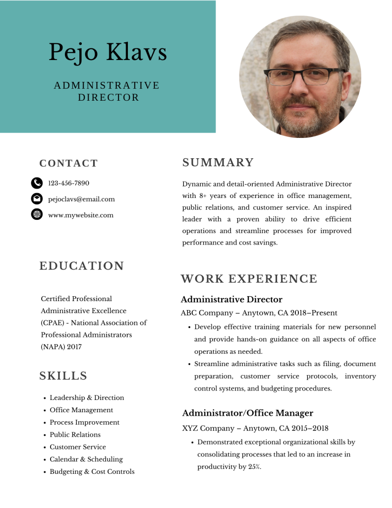 Administrator resume examples