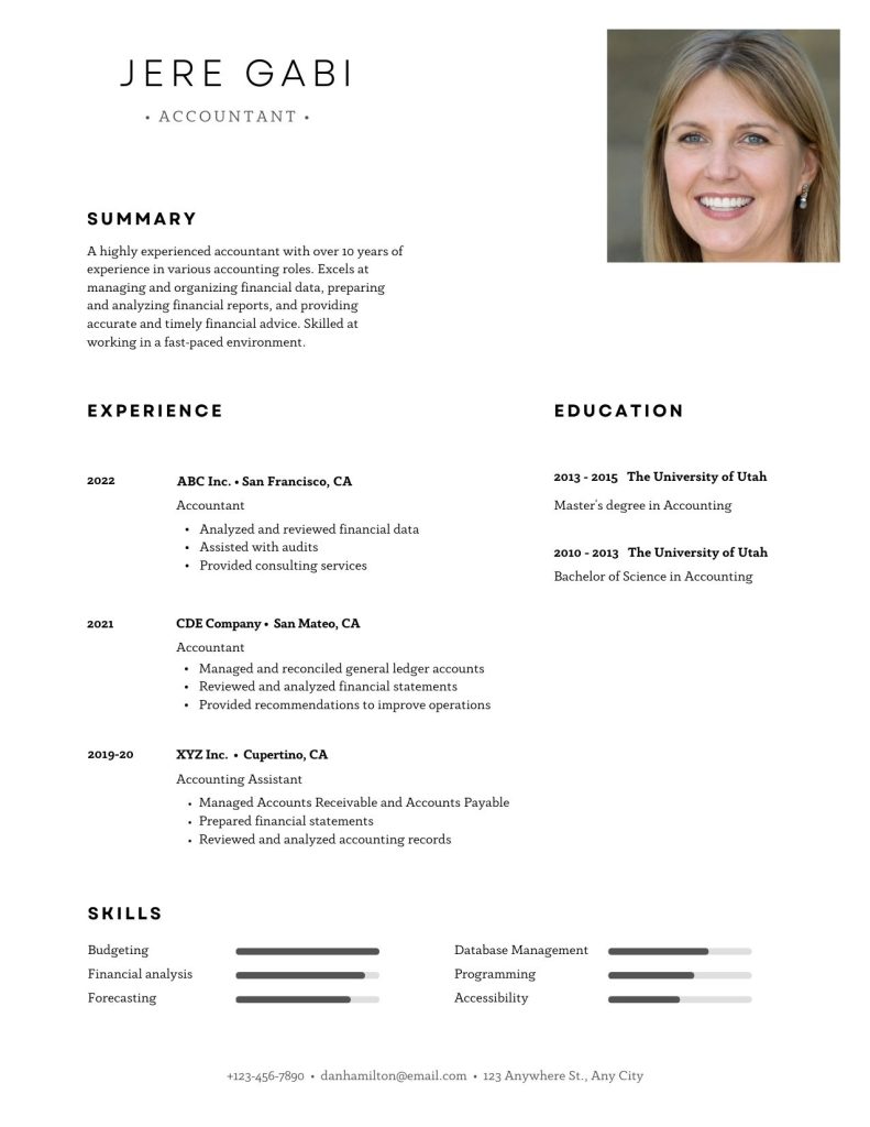 accountant resume template